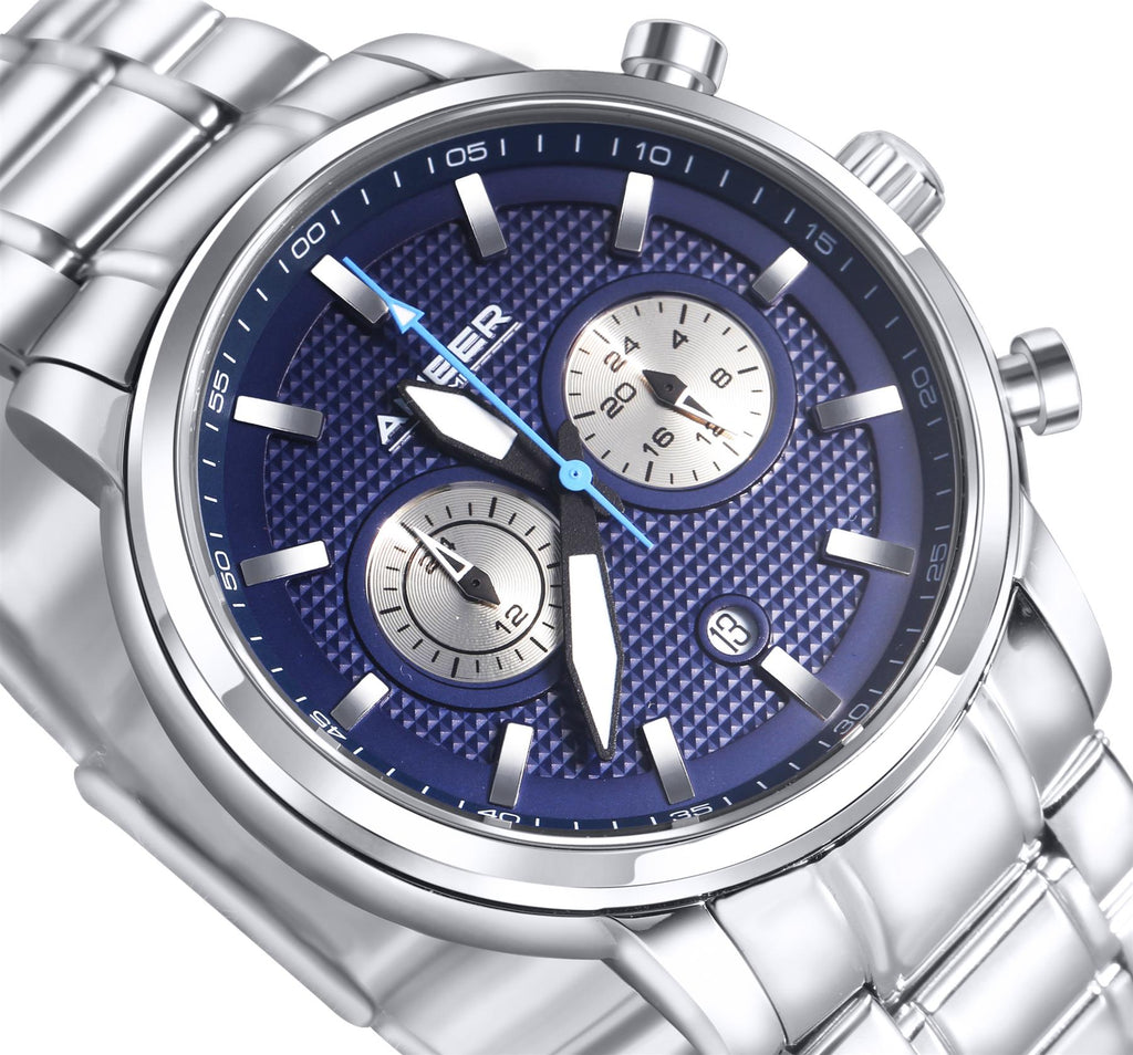 Men's Quartz Chronograph Watch - Stainless Steel