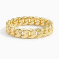Cuban Link Ring - Solid Gold - 10K White Gold - Unisex Band