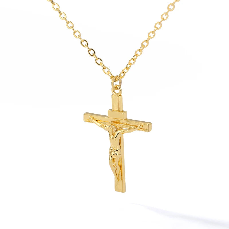 Christian Jesus Cross Necklace - Stainless Steel Chains