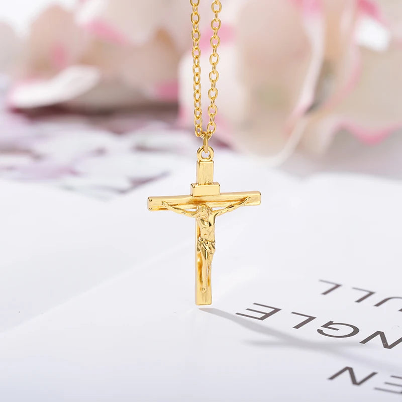 Christian Jesus Cross Necklace - Stainless Steel Chains