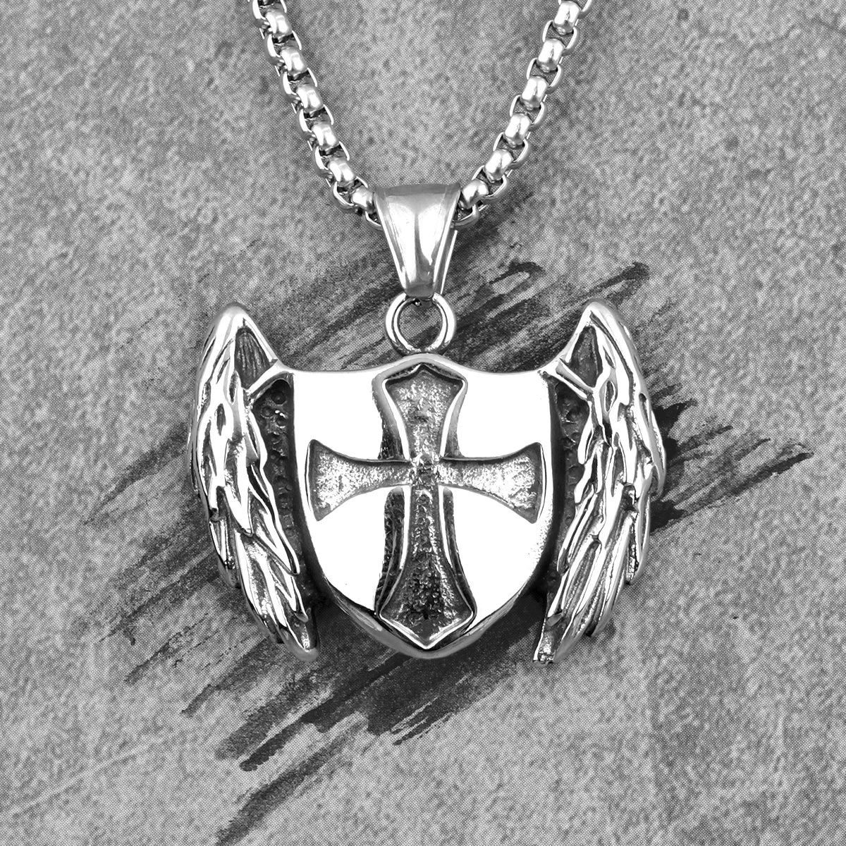 Cross Shield - Stainless Steel Chain and Pendants