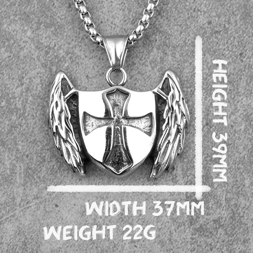 Cross Shield - Stainless Steel Chain and Pendants