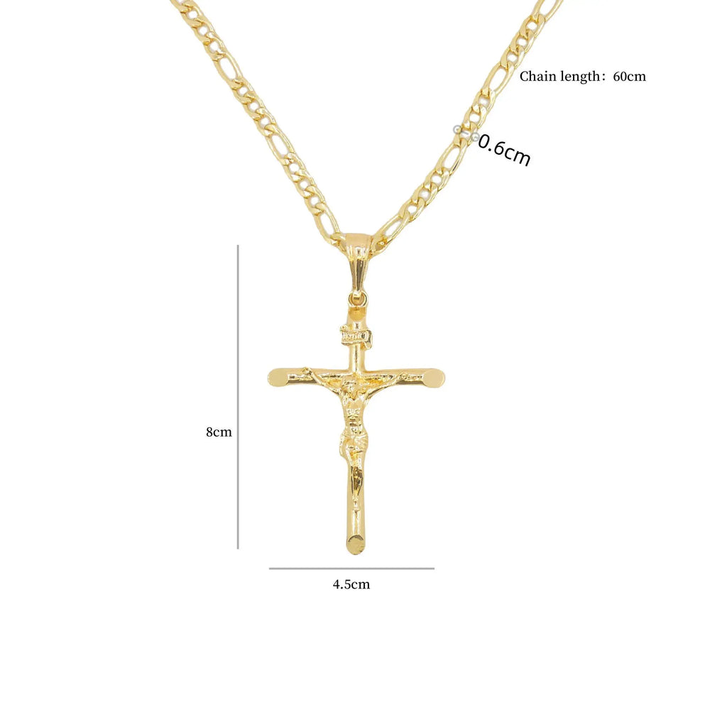Large Jesus Pendant Cross chain - Stainless steel