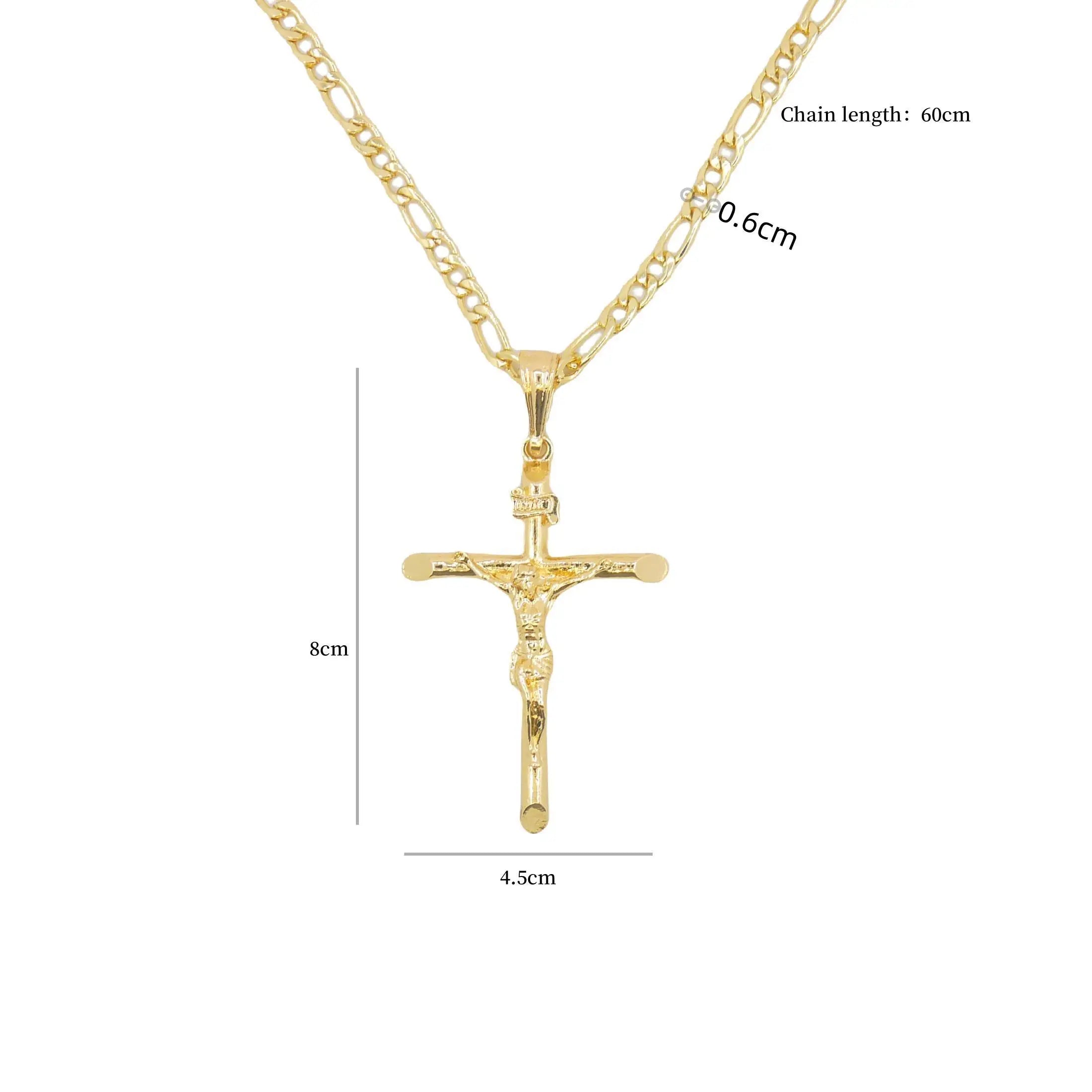 Large Jesus Pendant Cross chain - Stainless steel