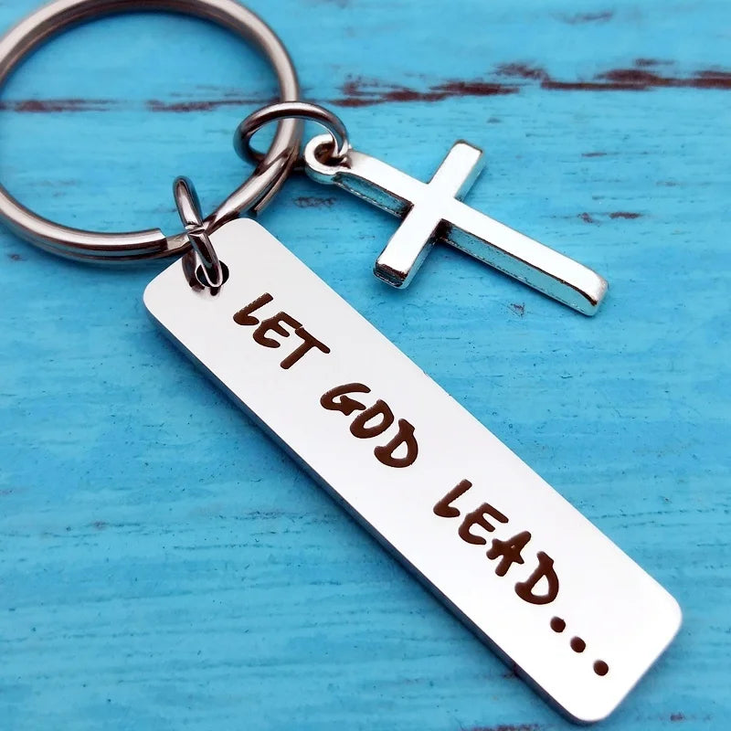 Let God Lead - Cross Key Chain