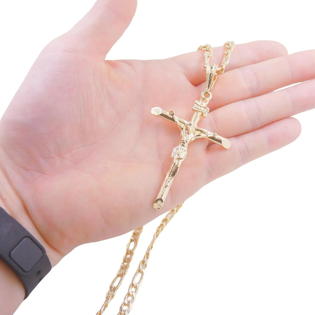Large Jesus Pendant Cross chain - Stainless steel