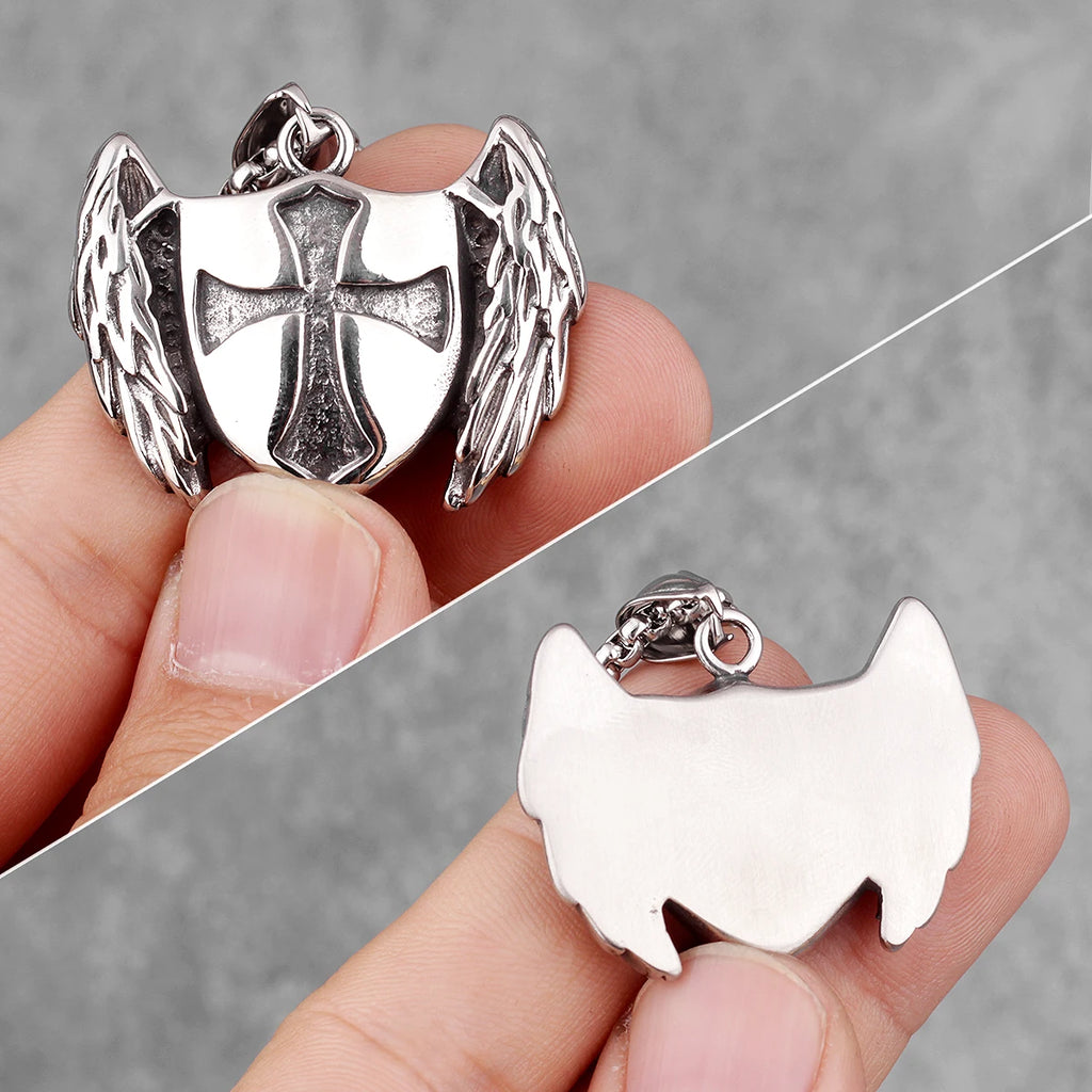 Cross Shield - Stainless Steel Chain and Pendants