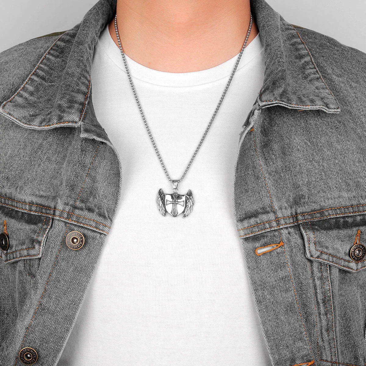 Cross Shield - Stainless Steel Chain and Pendants