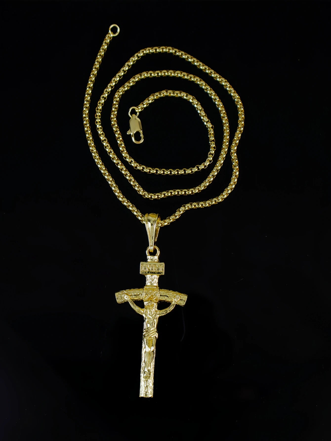 Large Jesus Pendant Cross chain - Stainless steel