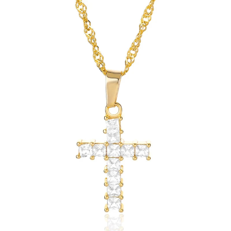 Christian Jesus Cross Necklace - Stainless Steel Chains