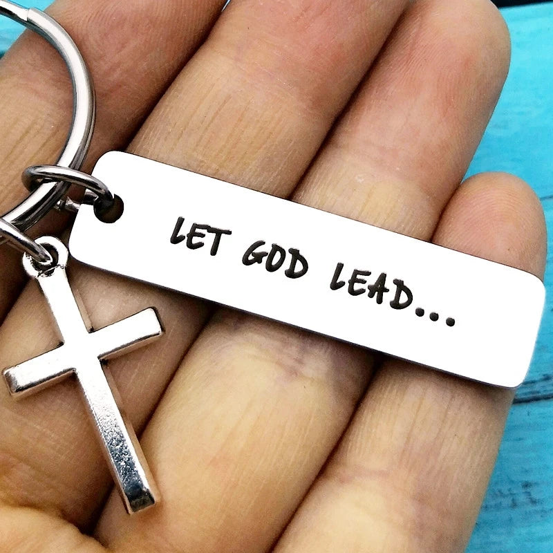 Let God Lead - Cross Key Chain