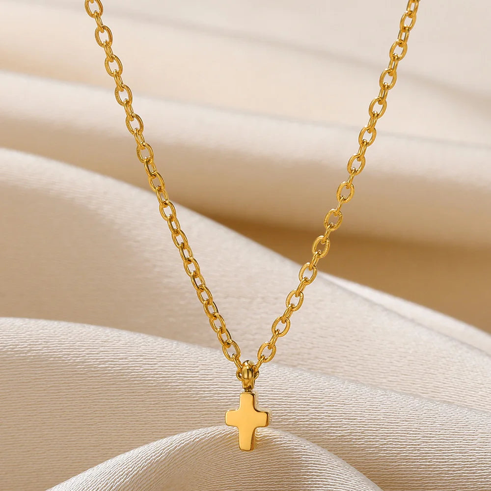 Christian Jesus Cross Necklace - Stainless Steel Chains