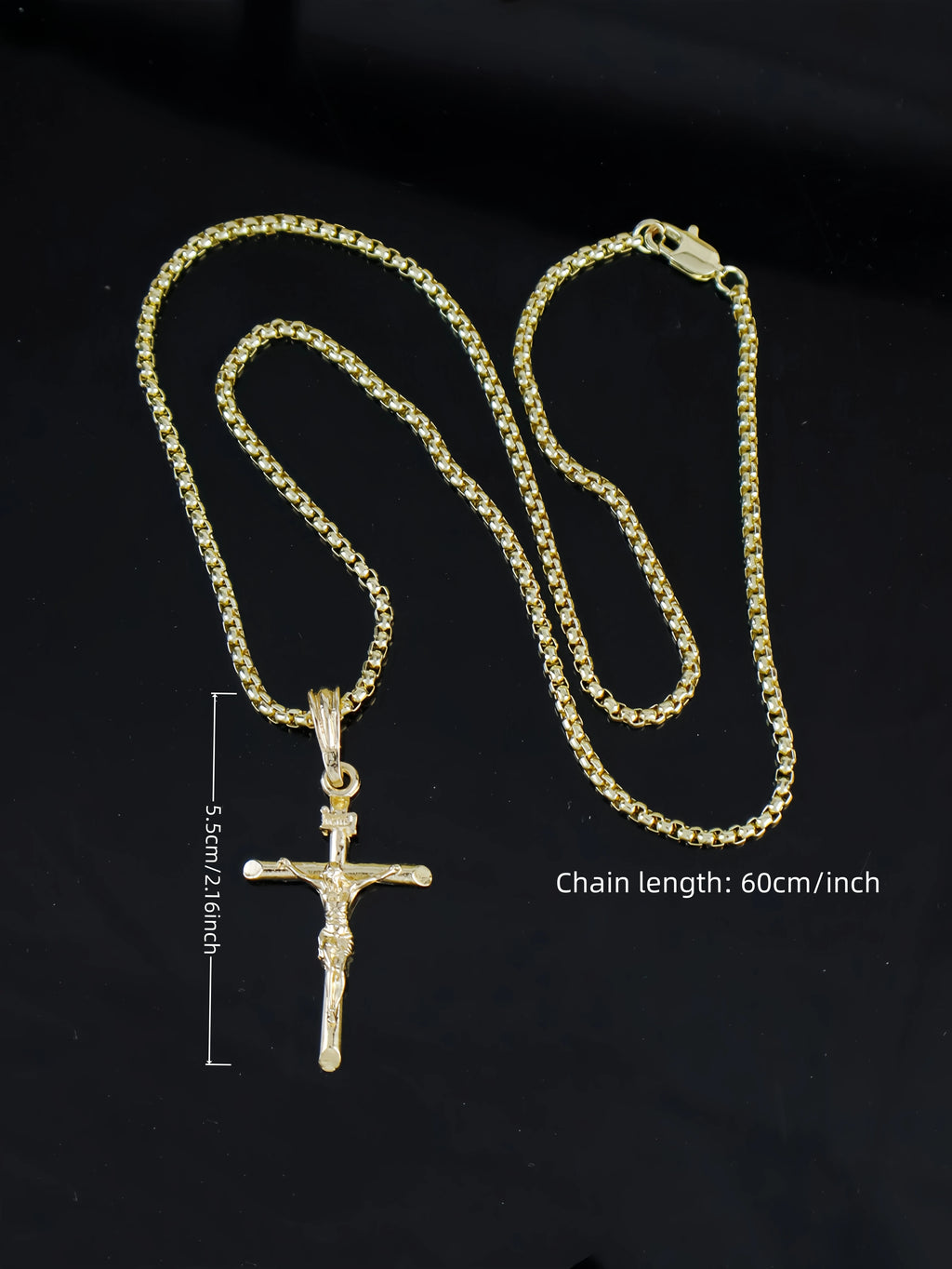 Large Jesus Pendant Cross chain - Stainless steel