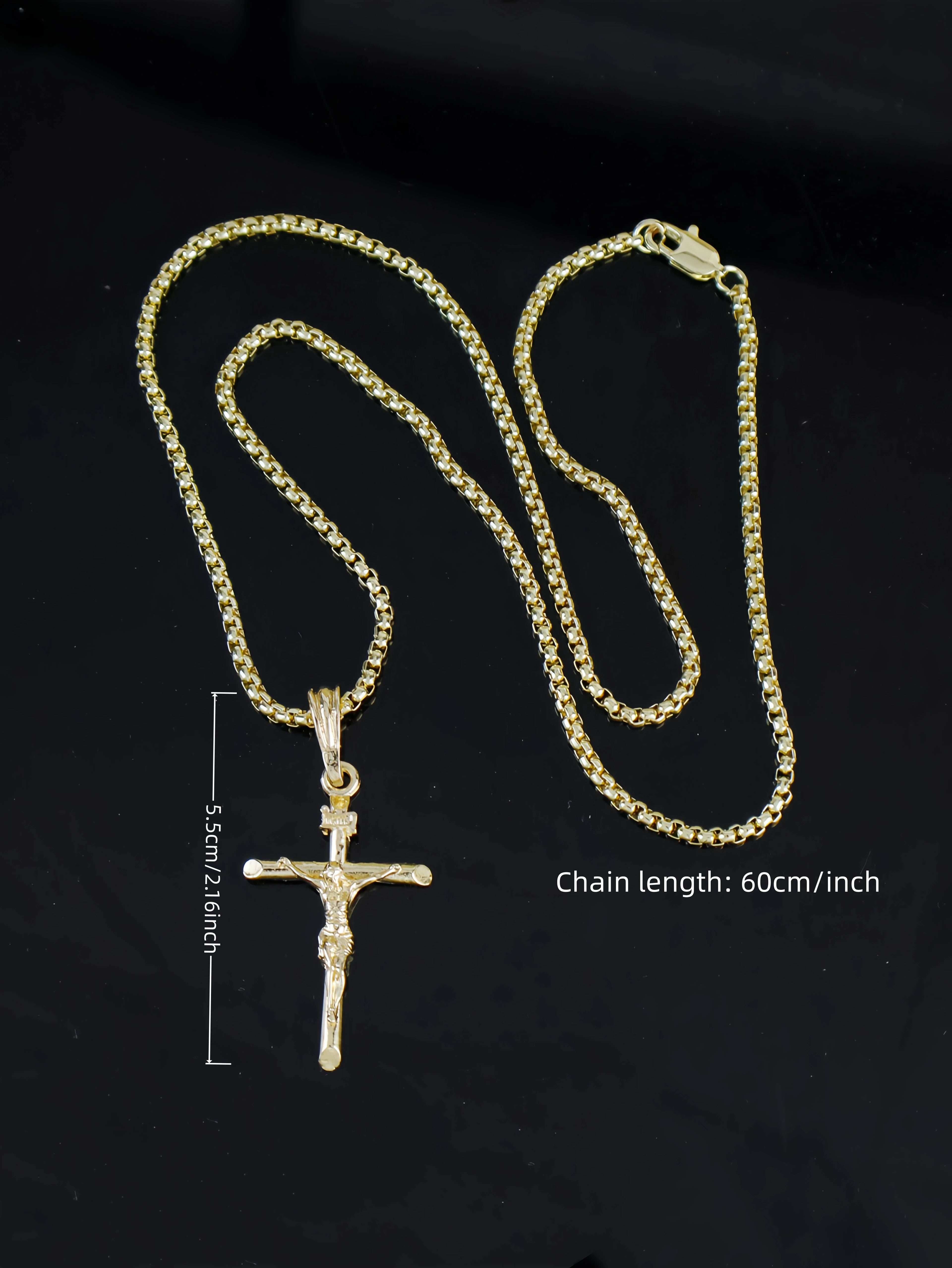 Large Jesus Pendant Cross chain - Stainless steel