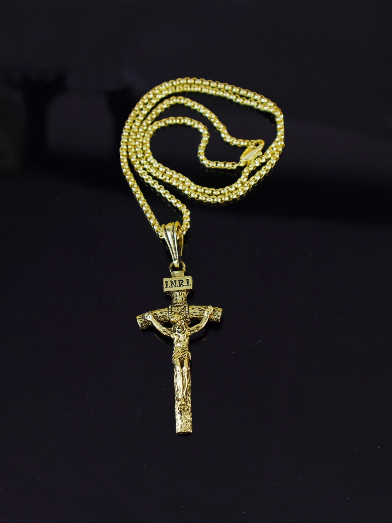 Large Jesus Pendant Cross chain - Stainless steel