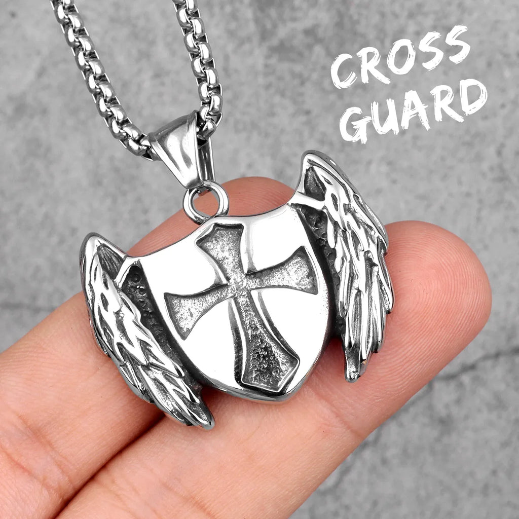 Cross Shield - Stainless Steel Chain and Pendants