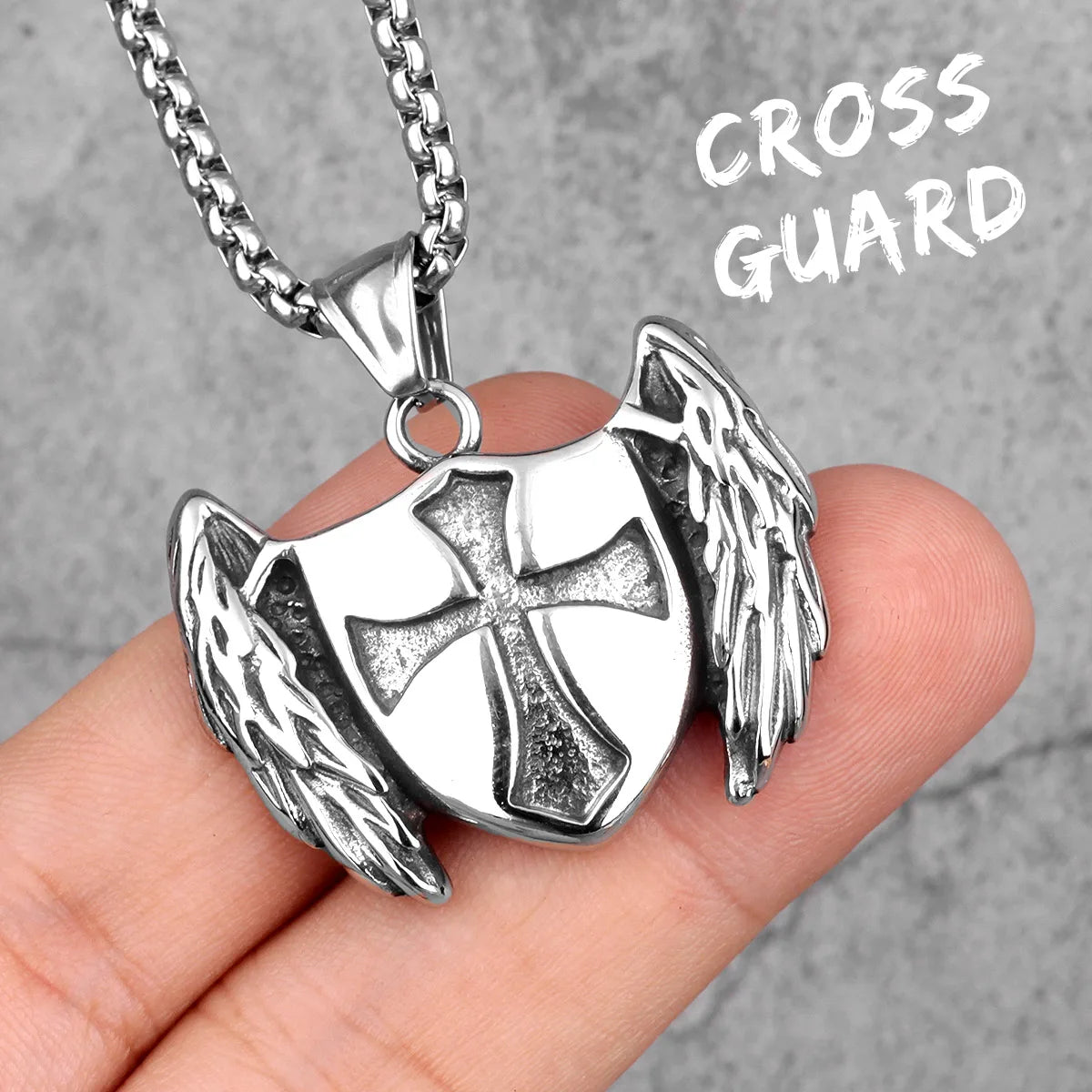 Cross Shield - Stainless Steel Chain and Pendants