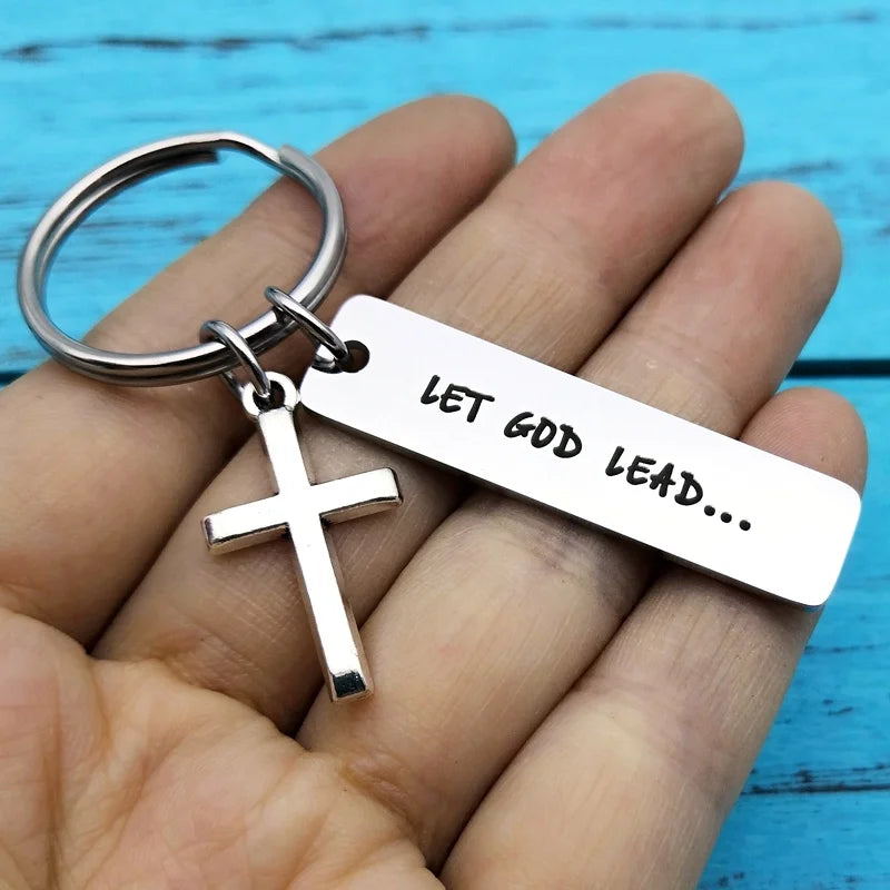 Let God Lead - Cross Key Chain