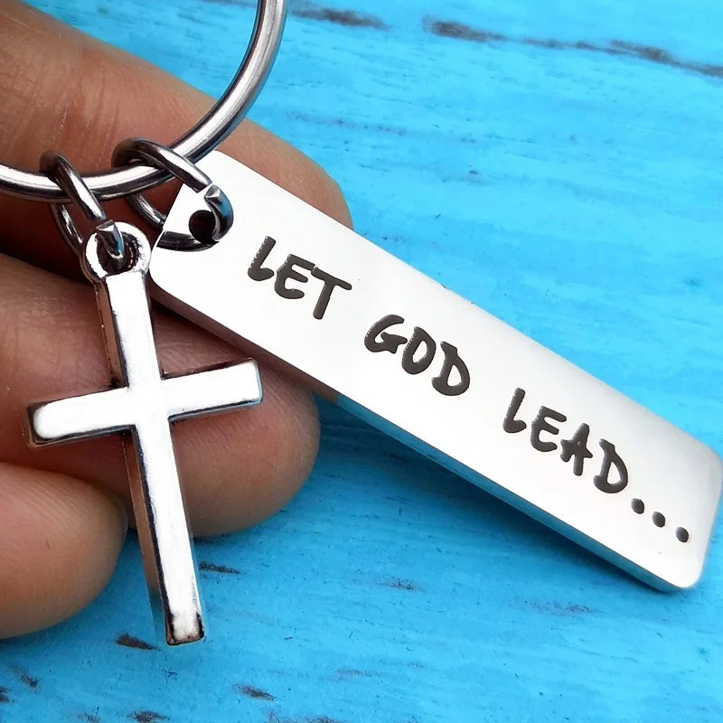 Let God Lead - Cross Key Chain