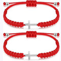 2 Pieces Friendship Cross Bracelet - Black String Rope Braided Bracelet Cross Matching Bracelets