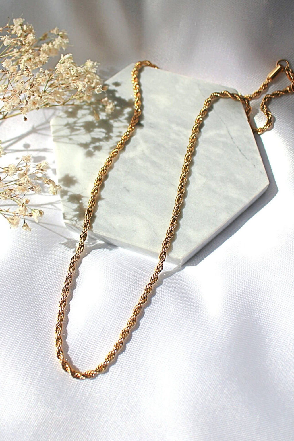 Stainless Steel Twisted Rope Chain Necklace