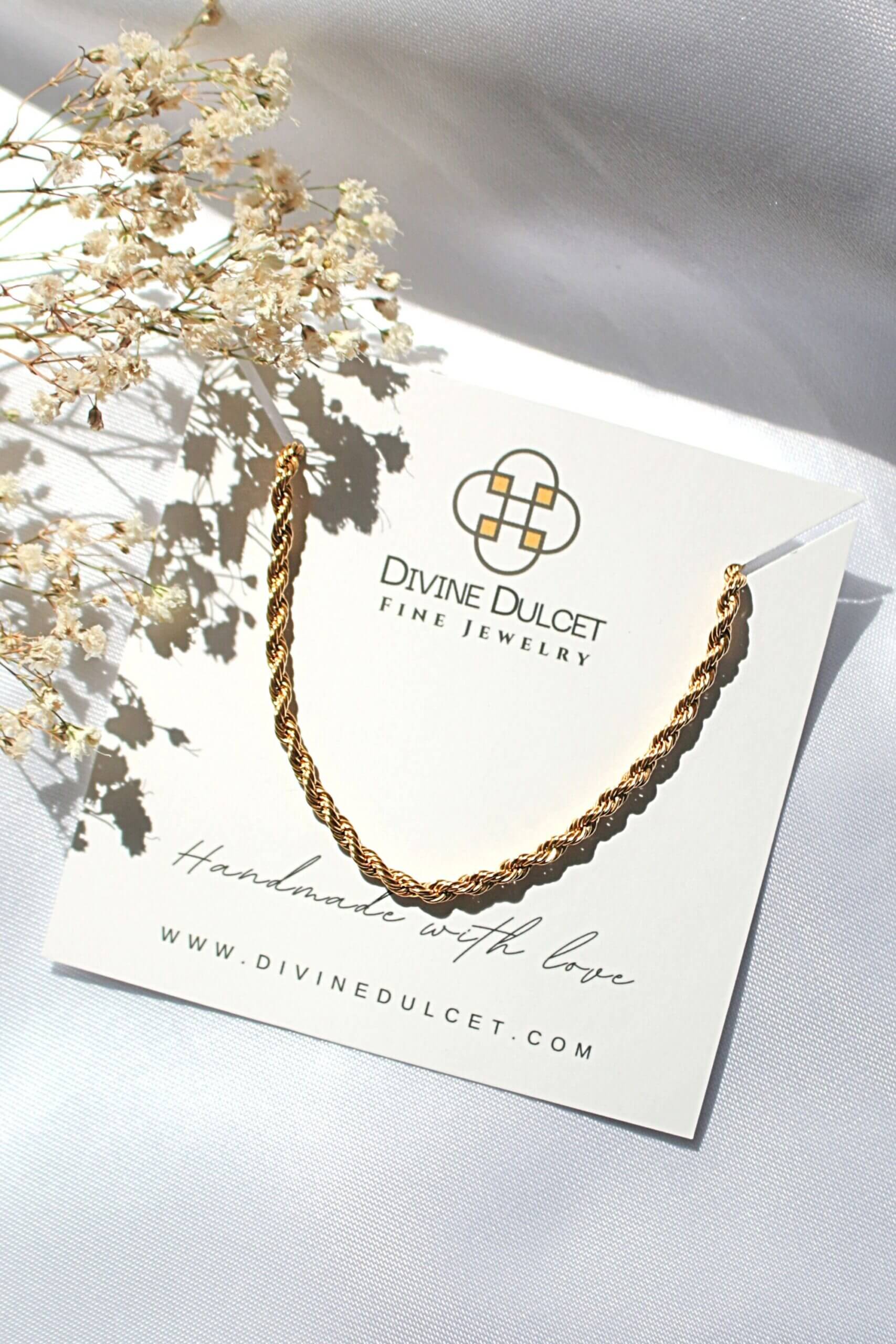 Stainless Steel Twisted Rope Chain Necklace