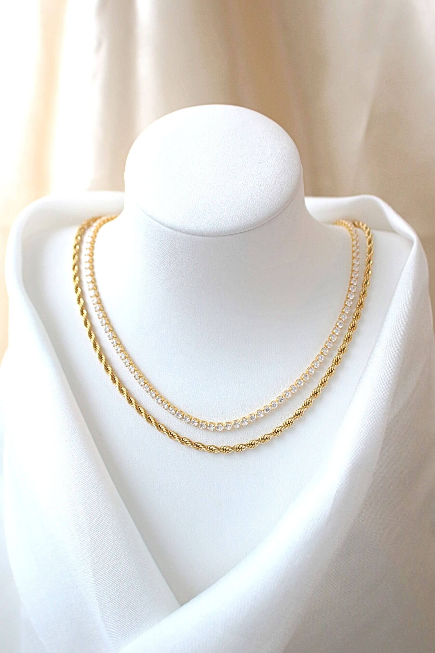 Stainless Steel Twisted Rope Chain Necklace