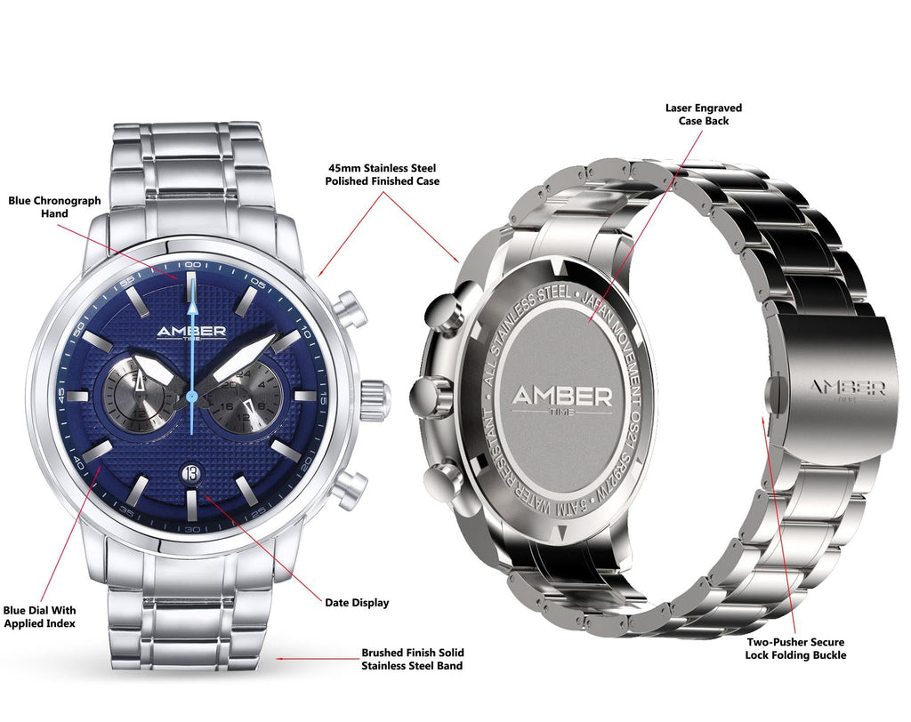 Men's Quartz Chronograph Watch - Stainless Steel