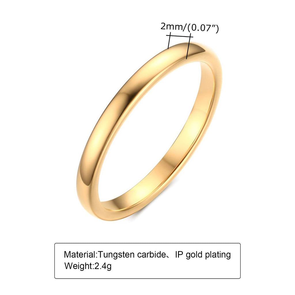 Glossy Plain Circle Couple Rings - Tungsten Steel