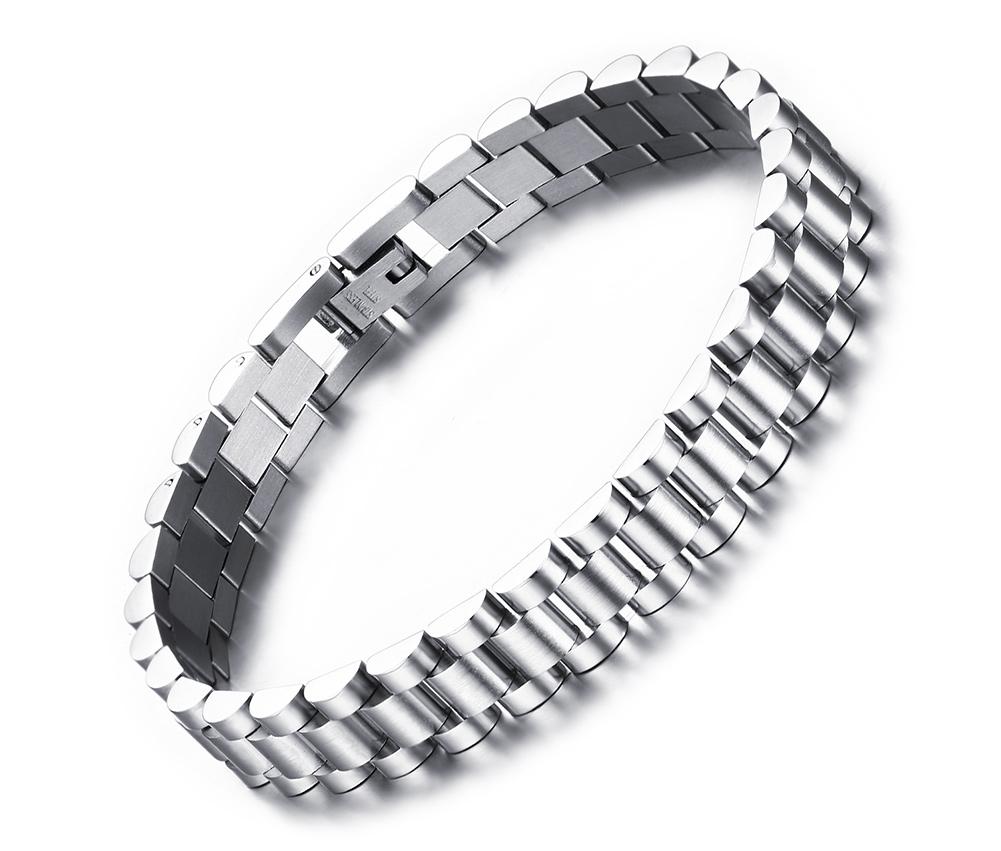 Men's Stainless Steel 10mm Silver Watch Band Bracelet