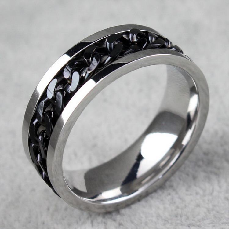 BC Spinner Chain Ring - Gold & Black & Silver